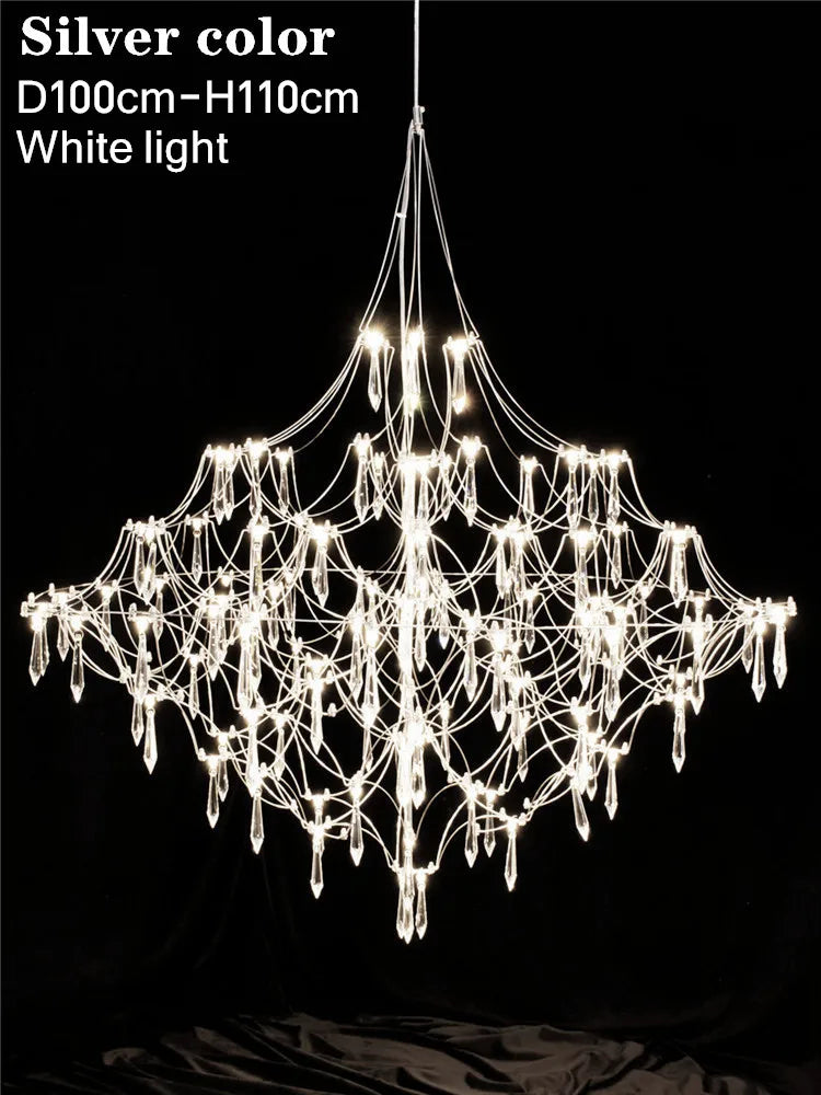Luxury Starry Crystal Chandelier for Modern Hotel Lobbies and Elegant Dining Spaces