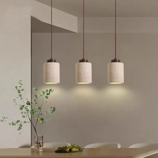 Modern Travertine Stone Pendant Light for Kitchen Islands and Dining Rooms