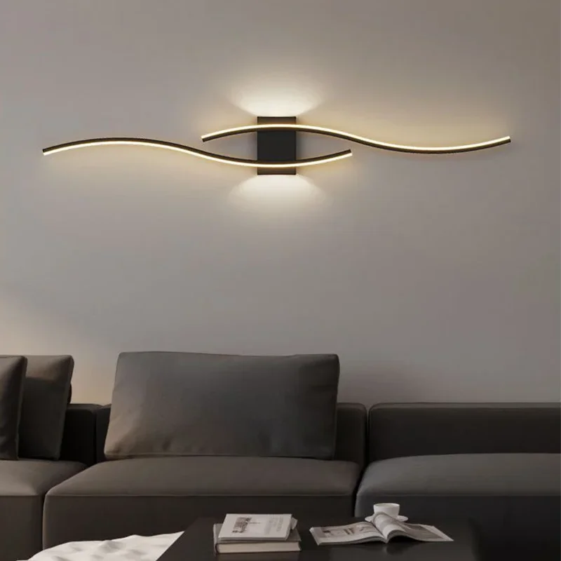 Modern LED Strip Wall Lamp for Living Room and Bedroom Interiors
