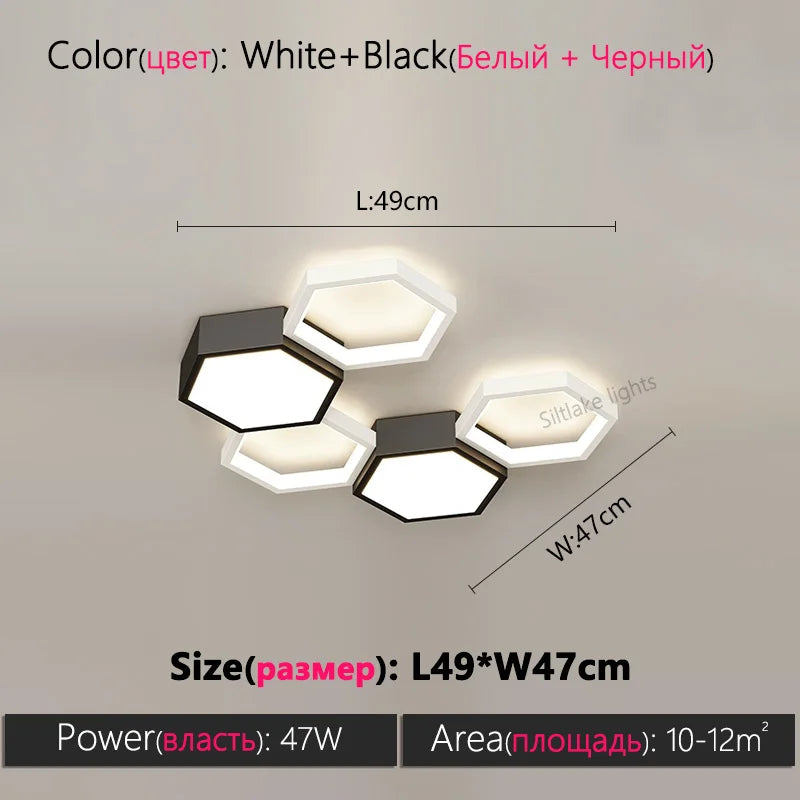 Modern Honeycomb Ceiling Light for Artistic Living Rooms and Dining Spaces