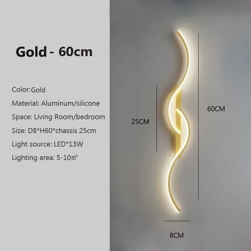 Modern Minimalist LED Strip Wall Sconce for Bedroom and Living Room