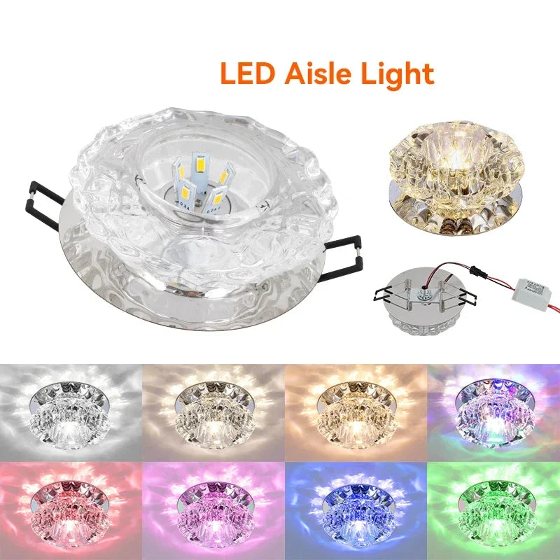 Modern Crystal LED Flush Mount Ceiling Light for Living Rooms and Hallways