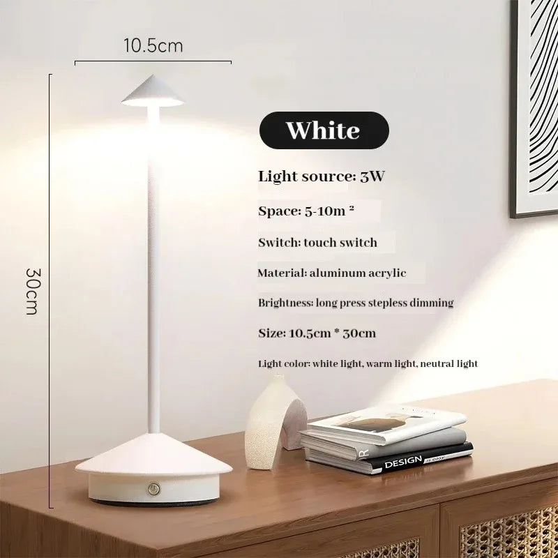 Rechargeable Touch LED Table Lamp for Modern Restaurants and Hotels
