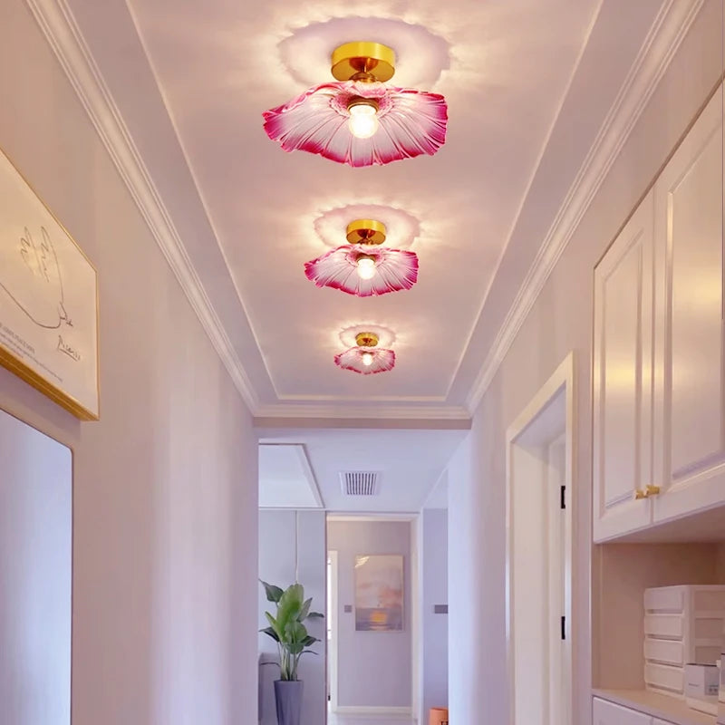 Vintage Floral Glass Pendant Light for Elegant Dining Rooms and Cafes