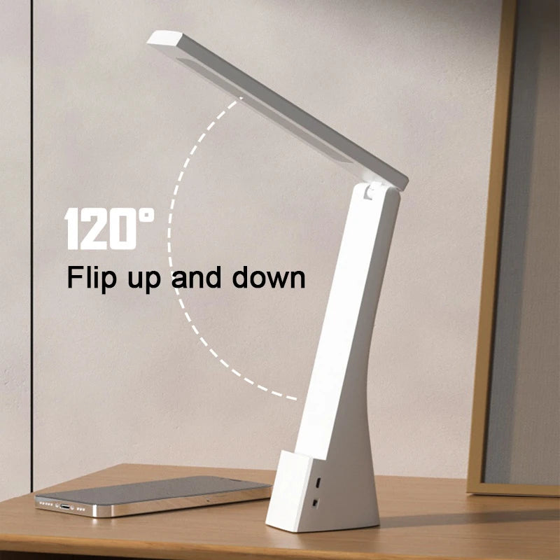 Foldable LED Desk Lamp with USB Charging for Bedrooms and Offices
