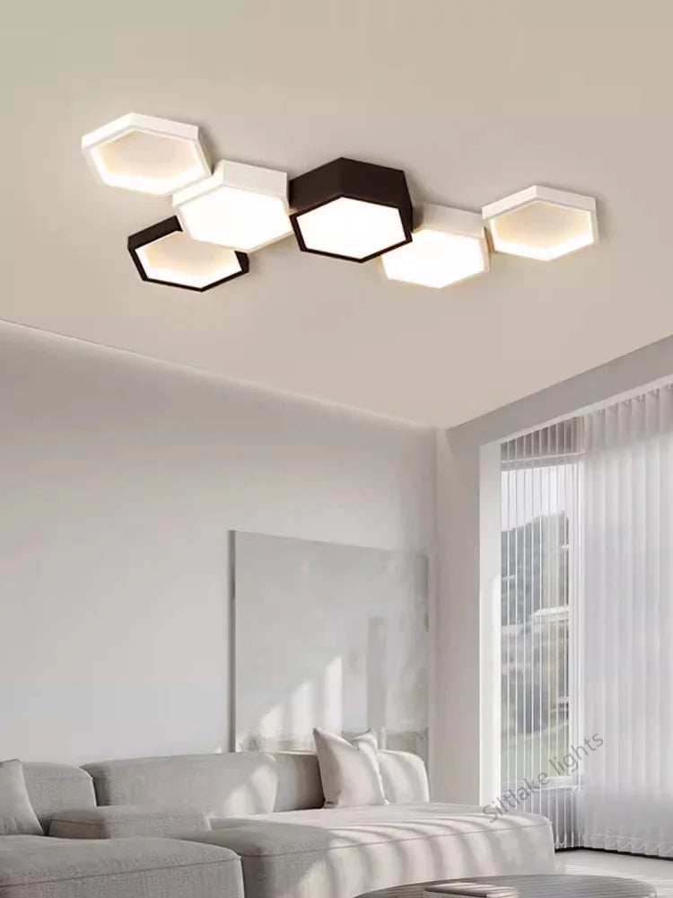 Modern Honeycomb Ceiling Light for Artistic Living Rooms and Dining Spaces