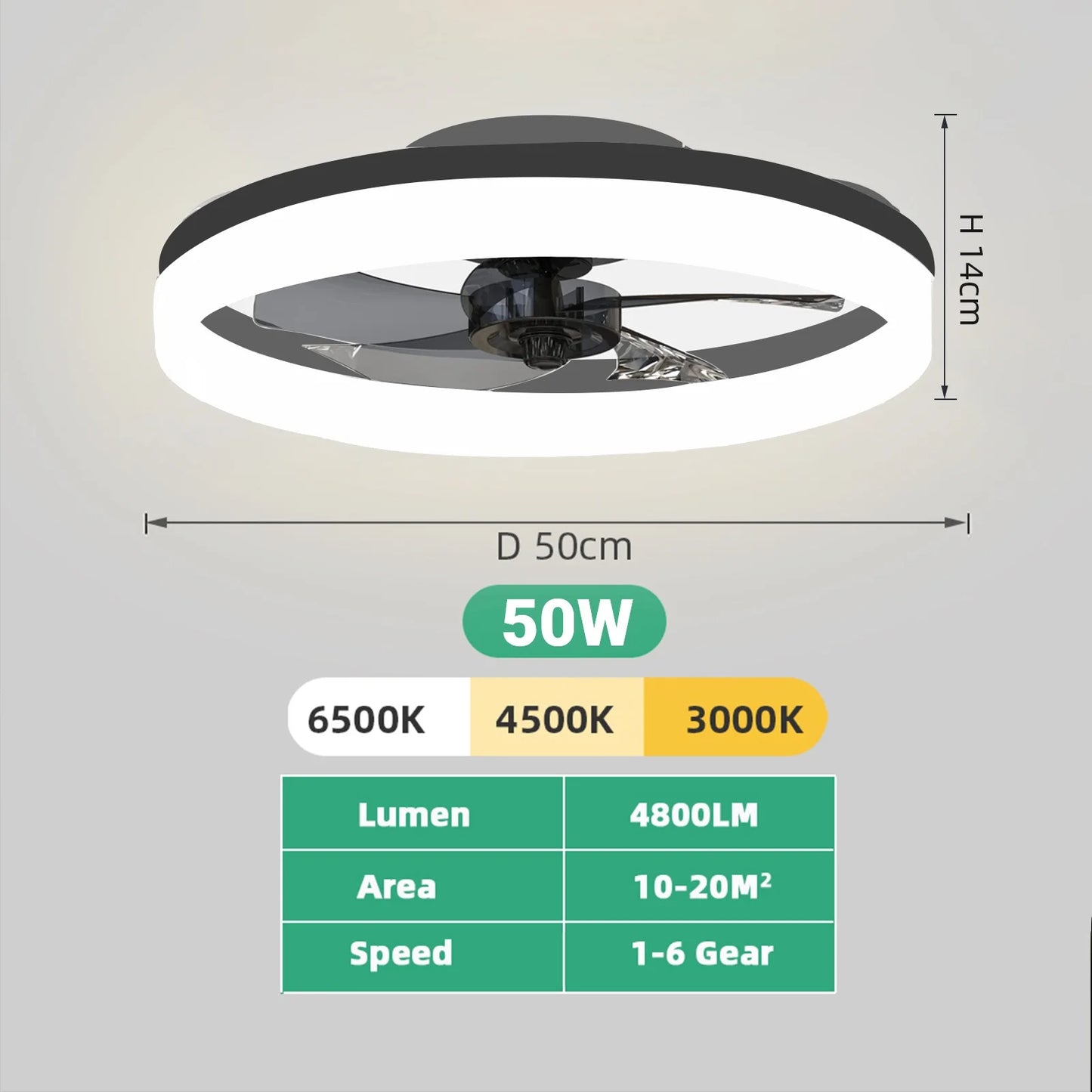 Modern LED Ceiling Fan with Remote for Quiet Living Room Ambience