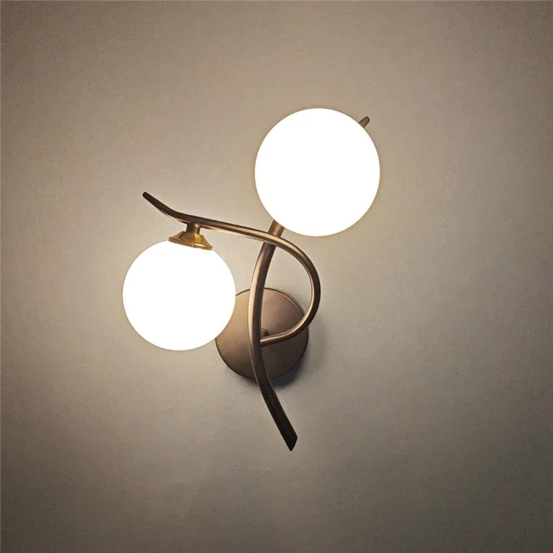 Nordic Glass Ball Wall Lamp for Modern Bedrooms and Hallways