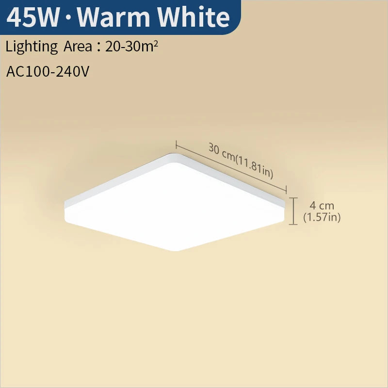 Modern Square LED Ceiling Light for Contemporary Bedrooms and Living Spaces