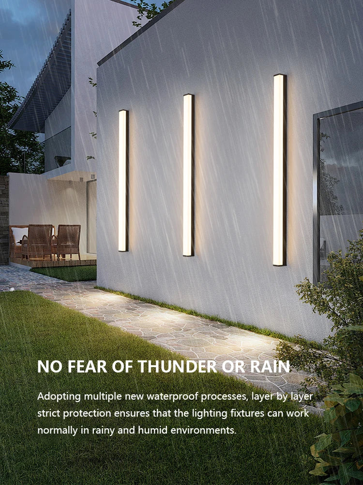 Modern LED Strip Outdoor Wall Light for Garden and Porch Decor