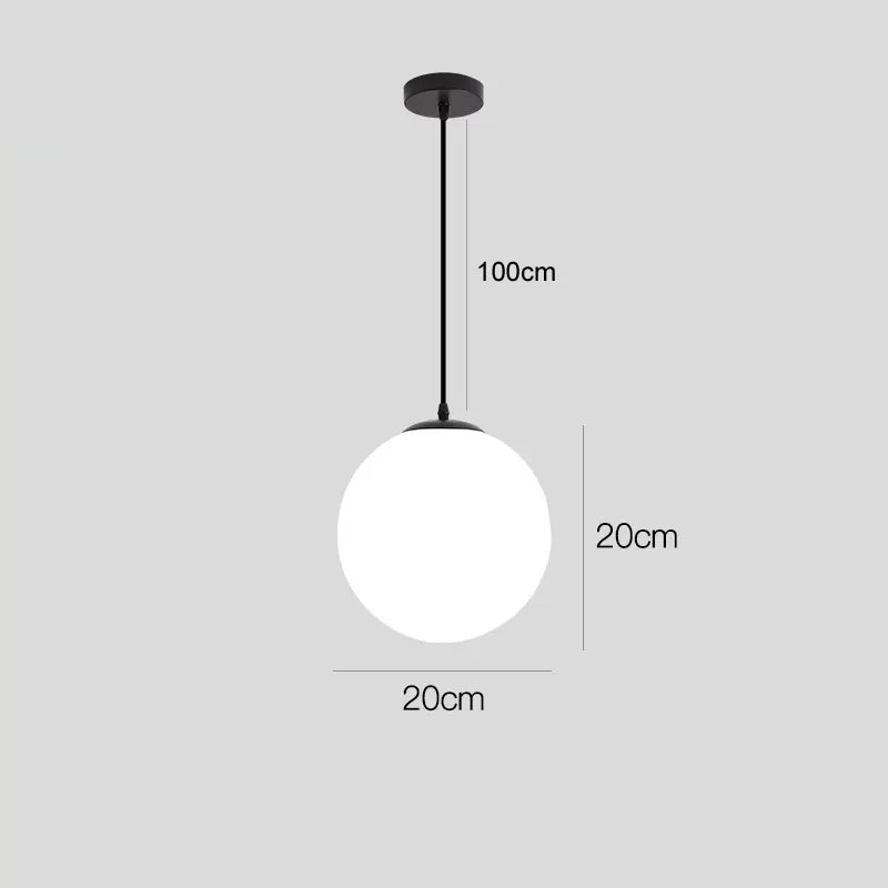 Nordic Glass Globe Pendant Light in Brass for Modern Dining Rooms
