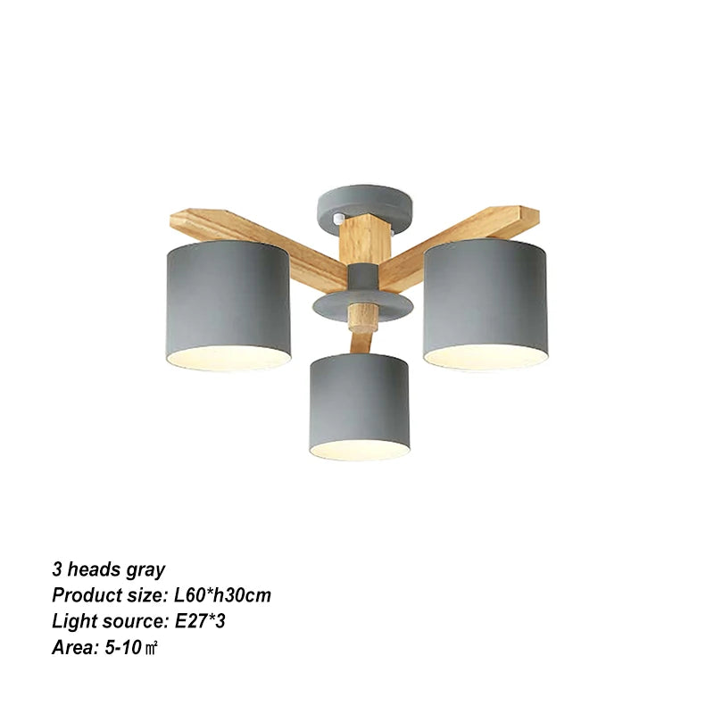 Modern Solid Wood Pendant Light for Dining Rooms and Kitchens