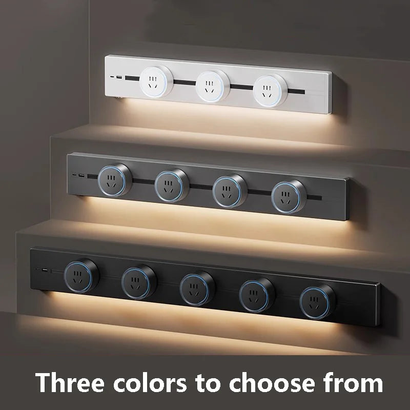 Modular Wall Mounted Track Lighting Rail with USB Charging Ports