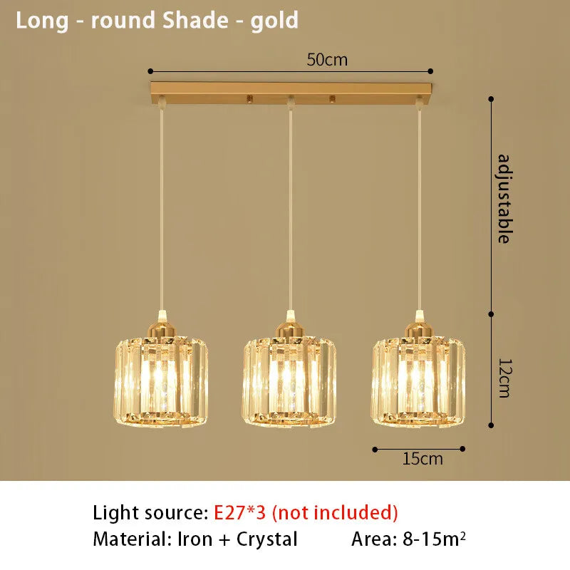 Modern Crystal LED Pendant Light for Elegant Dining and Living Rooms