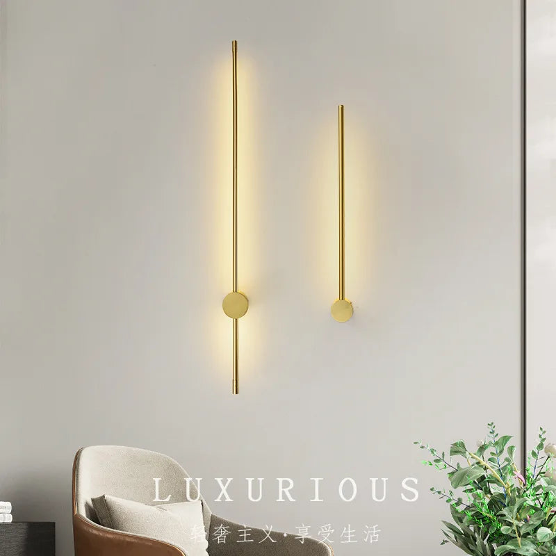 Nordic Minimalist Linear Wall Light for Modern Hotel and Living Spaces