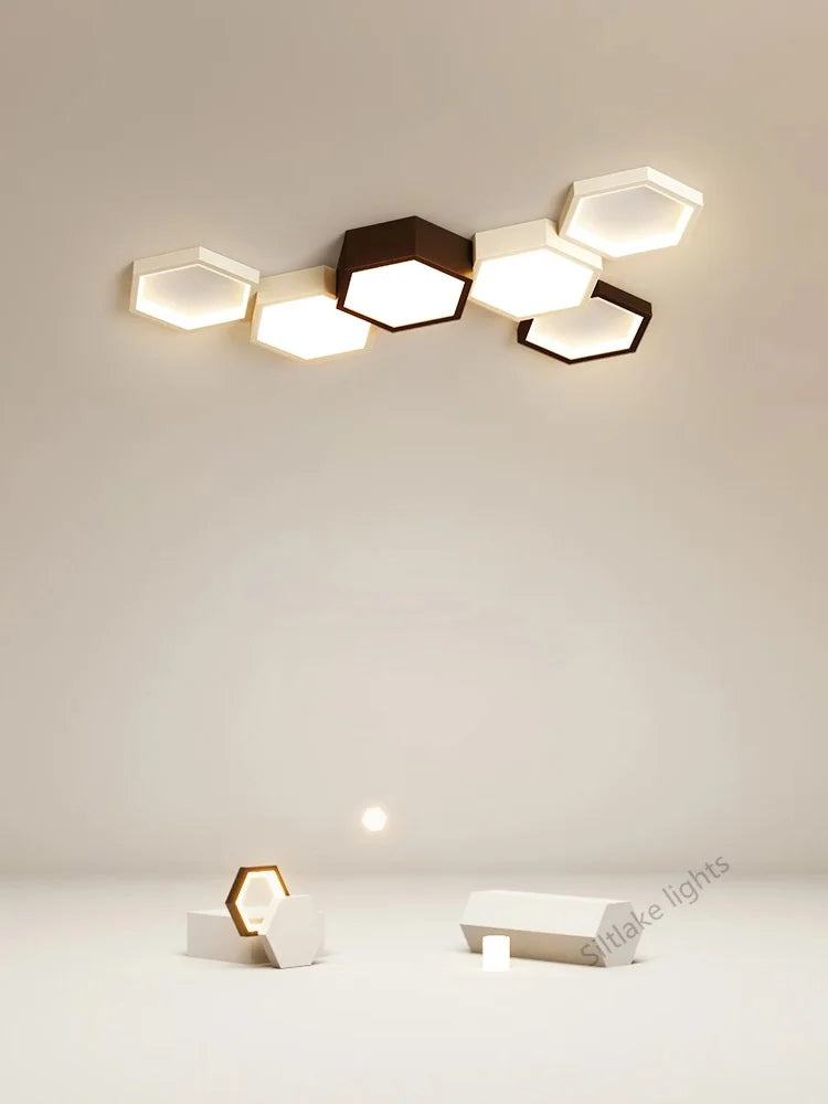 Modern Honeycomb Ceiling Light for Artistic Living Rooms and Dining Spaces