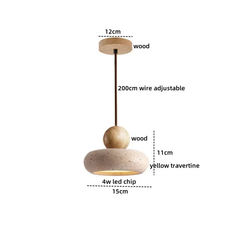 Travertine Stone Pendant Light for Modern Kitchens and Restaurant Interiors