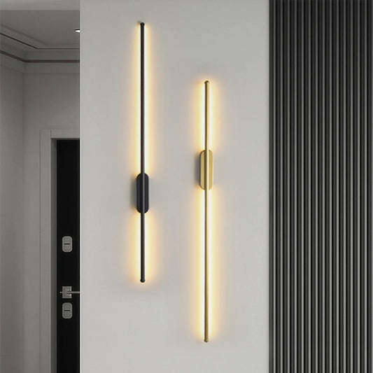 Modern LED Wall Sconce in Gold and Black for Sophisticated Hallways