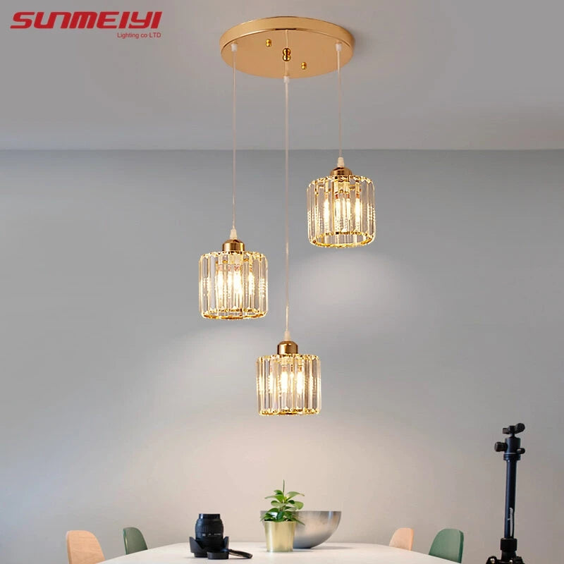 Modern Crystal LED Pendant Light for Elegant Dining and Living Rooms