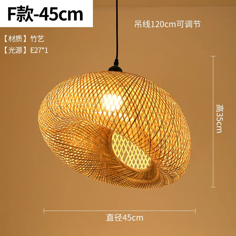 Handmade Rattan Bamboo Pendant Light for Rustic Cafes and Restaurants