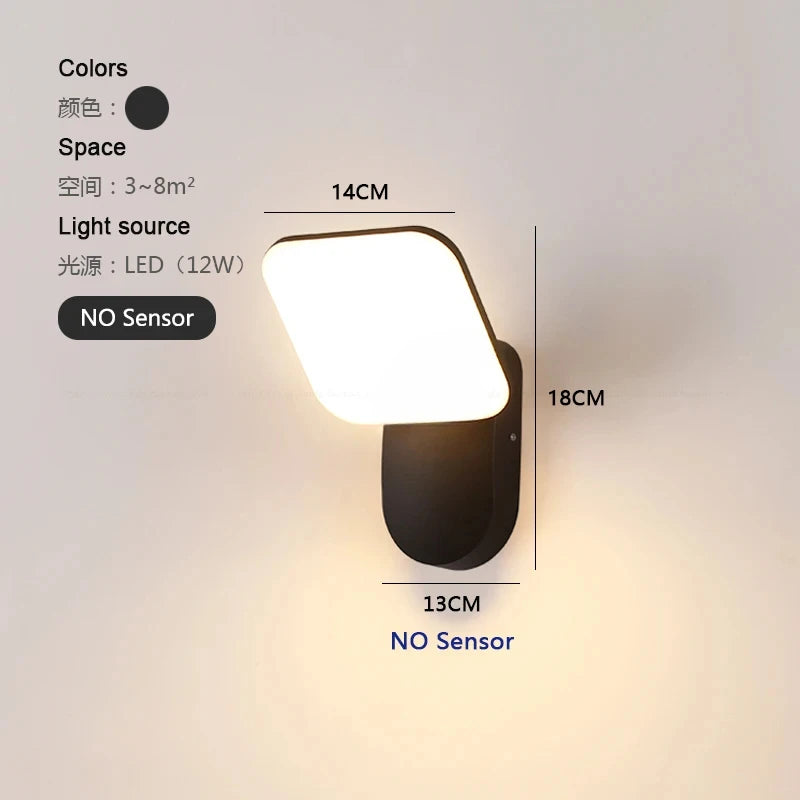 Modern Motion Sensor LED Outdoor Wall Light for Gardens and Pathways