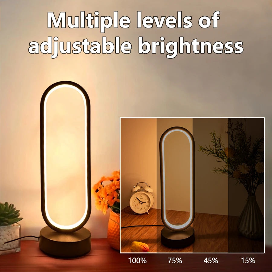 Modern LED Ring Table Lamp for Bedrooms and Living Room Decor