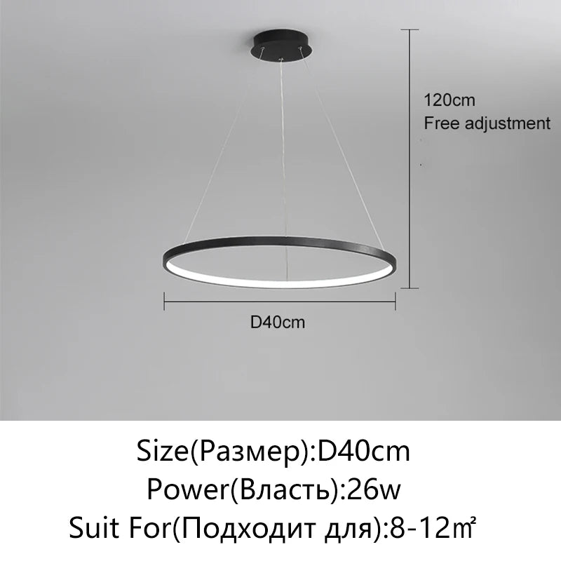 Minimalist Round LED Pendant Light for Modern Living Rooms and Restaurants