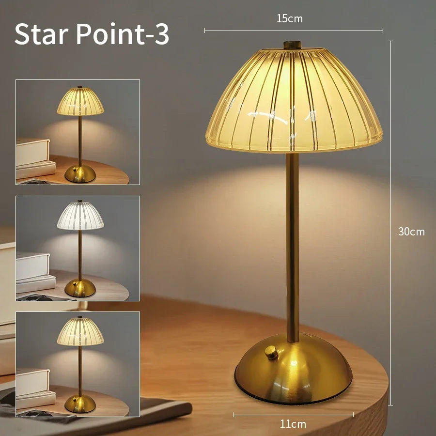 Crystal LED Table Lamp with Touch Sensor for Hotels and Bedside Decor