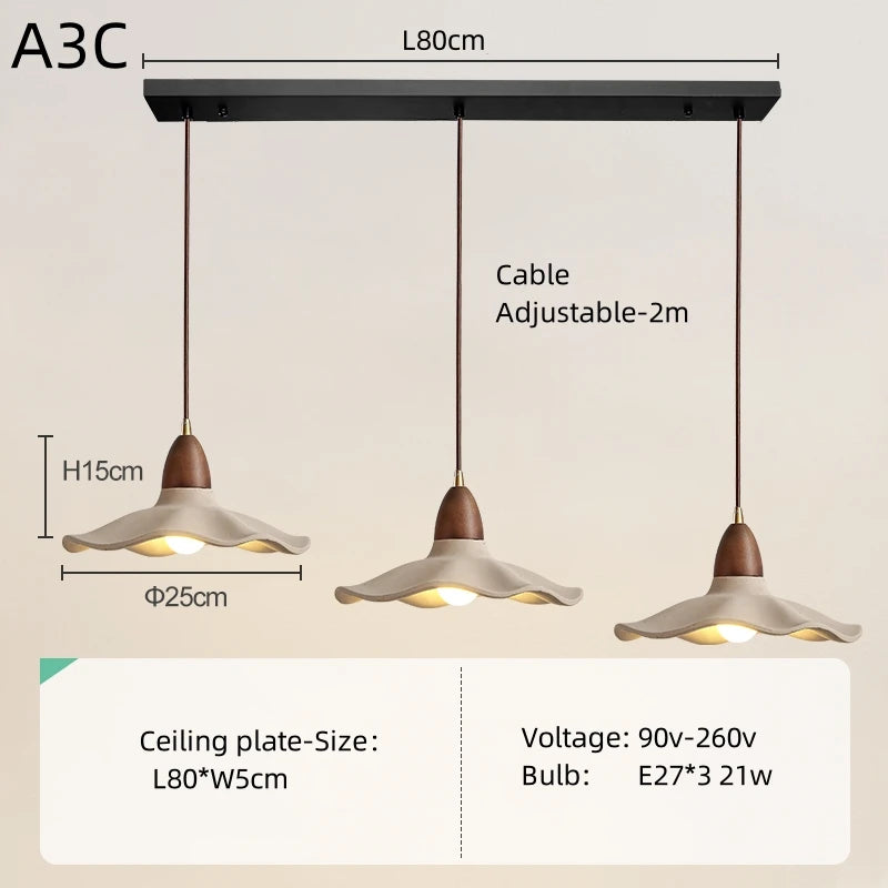 Wabi-Sabi Cream Pendant Light for Minimalist Restaurants and Bedroom Decor
