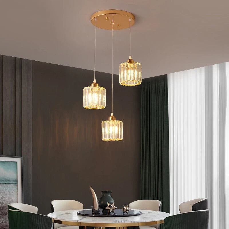 Modern Crystal LED Pendant Light for Elegant Dining and Living Rooms
