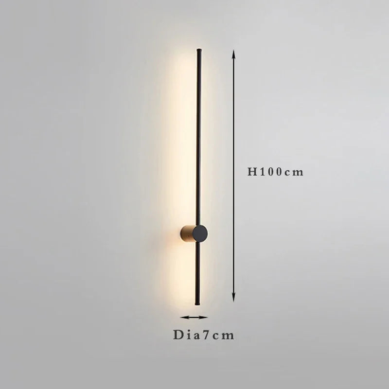 Nordic Minimalist Linear Wall Light for Modern Hotel and Living Spaces