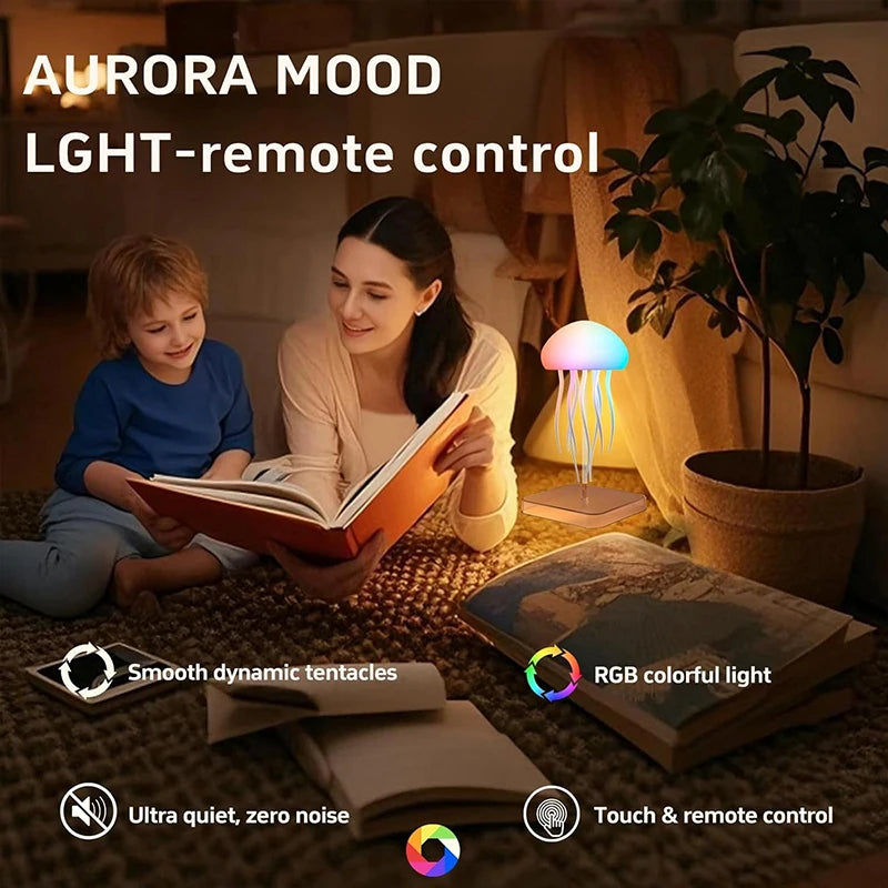 Ambient LED Jellyfish Night Light with Remote for Home and Office Decor