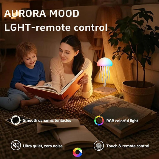 Ambient LED Jellyfish Night Light with Remote for Home and Office Decor