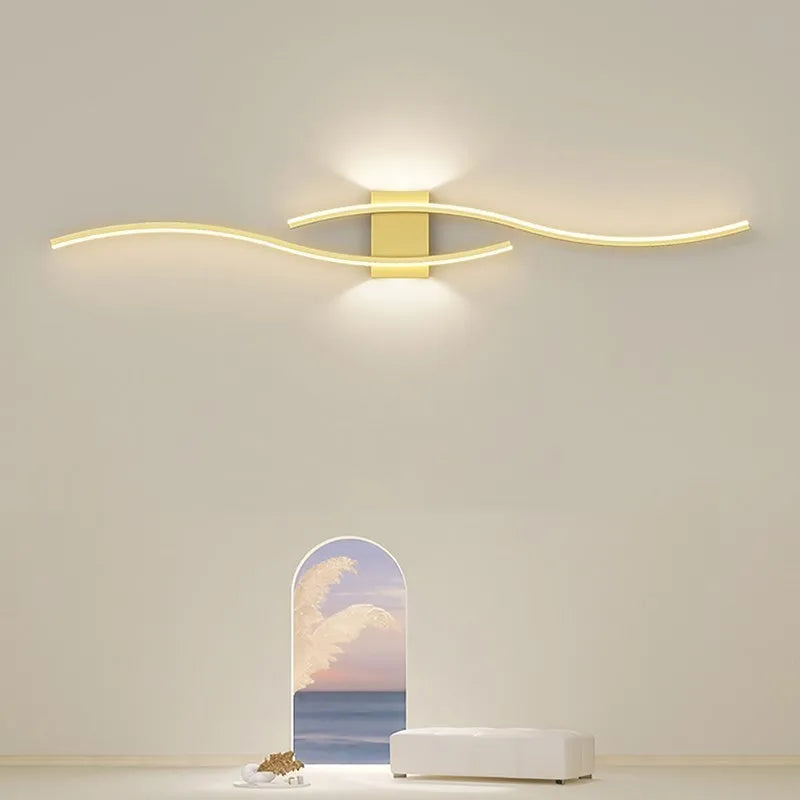Modern LED Strip Wall Lamp for Living Room and Bedroom Interiors