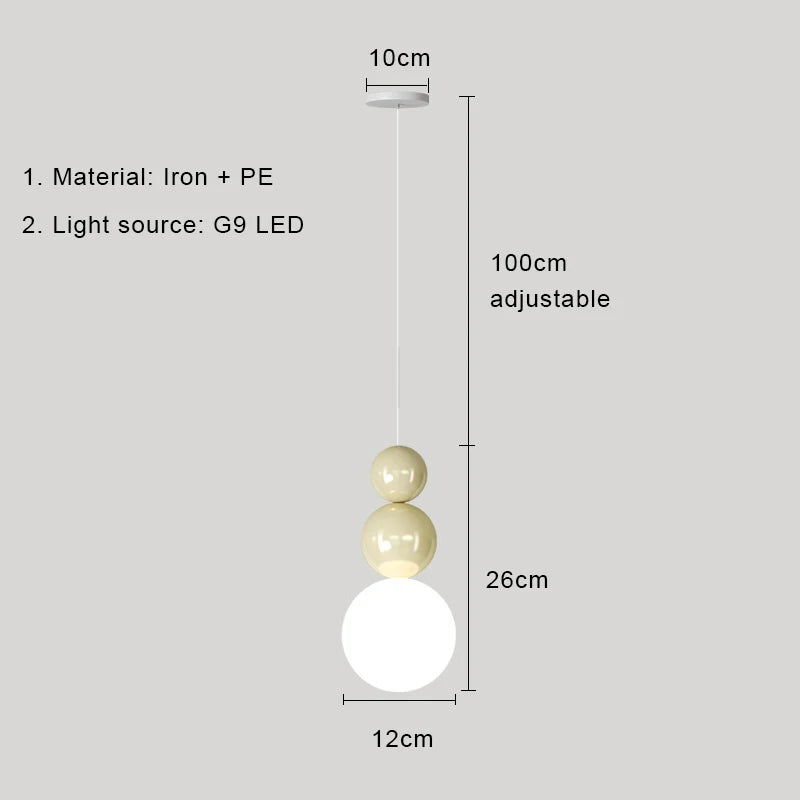 Nordic Cream Pendant Light for Modern Bedroom and Living Room Decor
