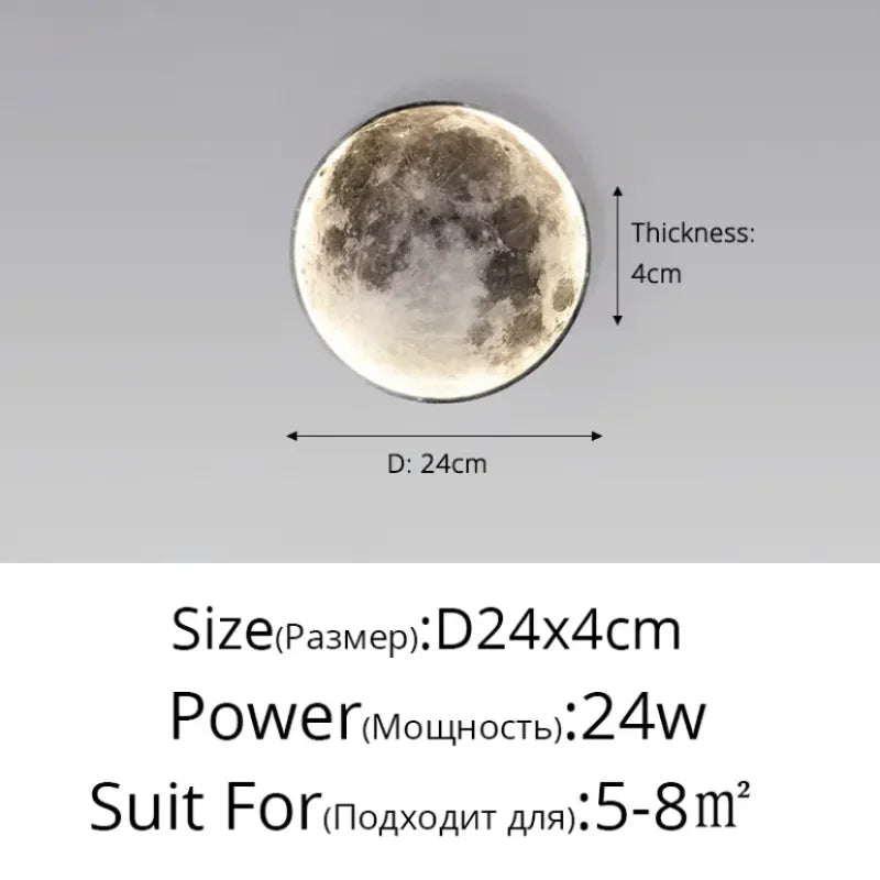 Nordic Lunar Wall Light for Modern Living Room and Bedroom Decor