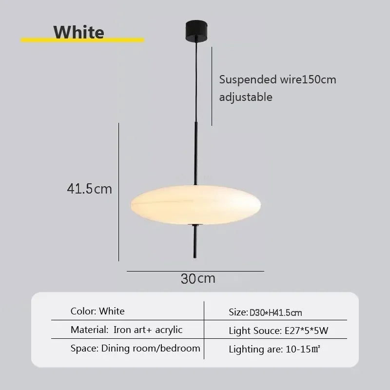 Modern Nordic Saucer Pendant Light for Minimalist Living Rooms and Cafes