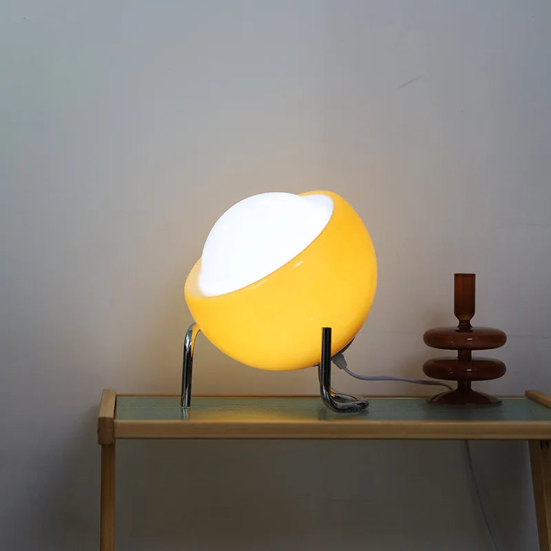 Mid-Century Glass Table Lamp for Bedside and Living Room Decor
