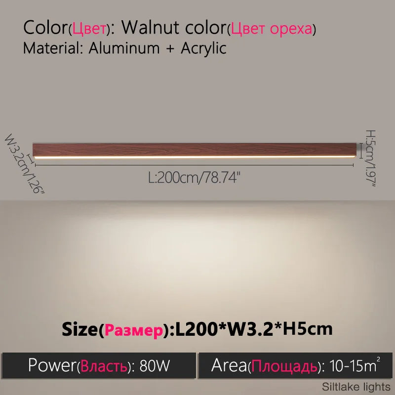 Minimalist LED Linear Ceiling Light for Modern Living Rooms and Offices