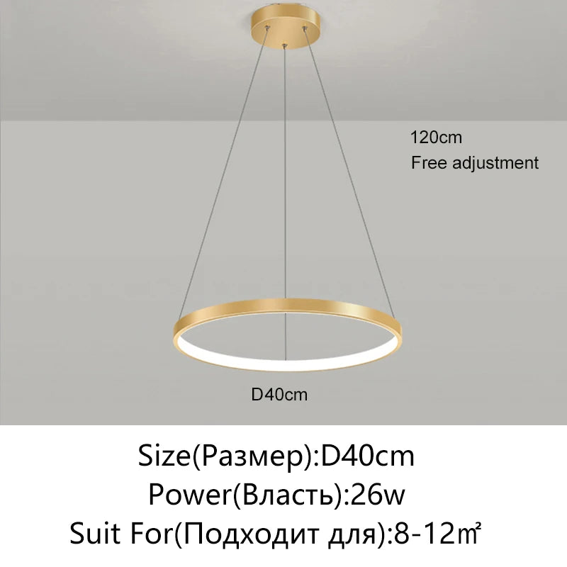 Minimalist Round LED Pendant Light for Modern Living Rooms and Restaurants