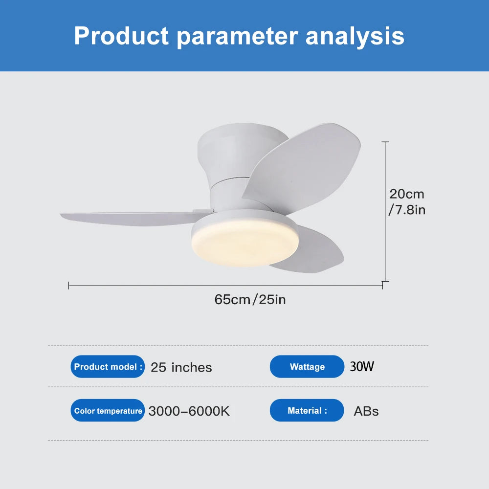 Modern Nordic Ceiling Fan Light for Living Rooms and Commercial Spaces