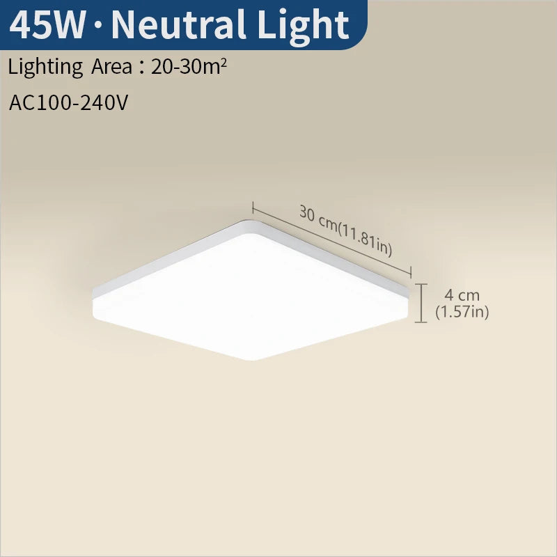 Modern Square LED Ceiling Light for Contemporary Bedrooms and Living Spaces