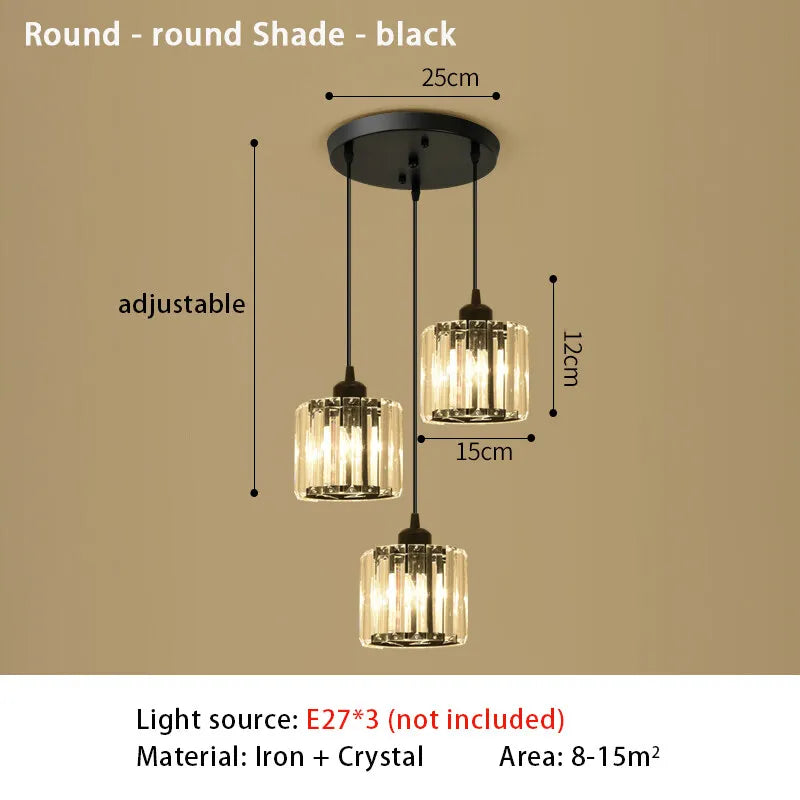 Modern Crystal LED Pendant Light for Elegant Dining and Living Rooms