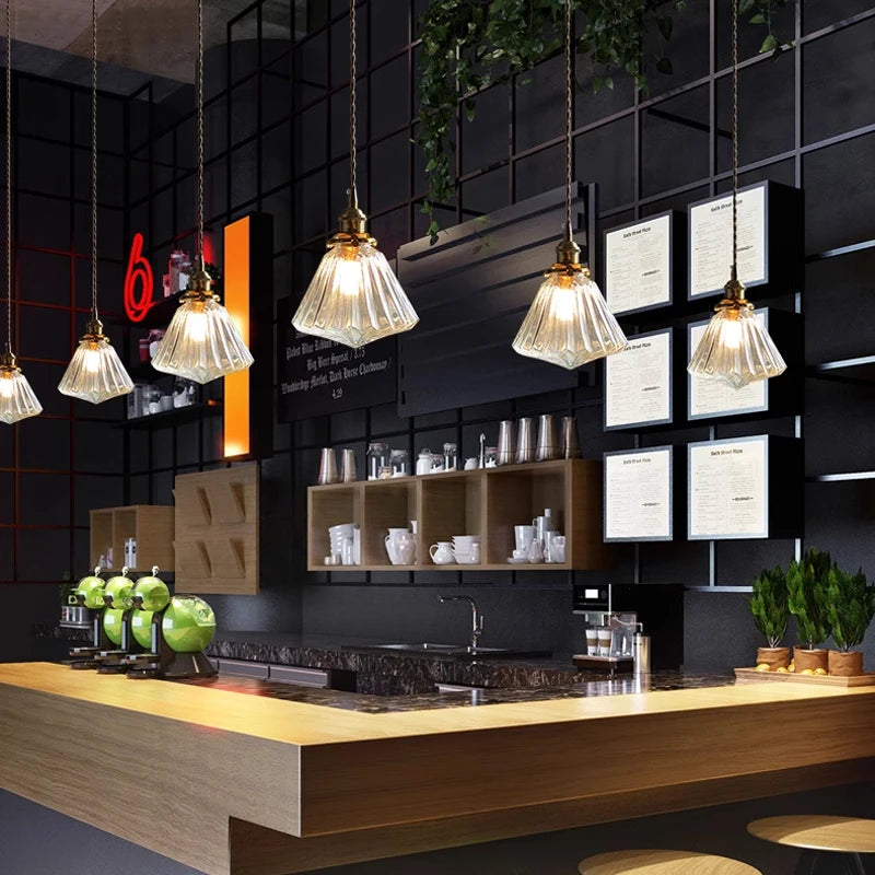 Floral Glass Pendant Light for Modern Dining Rooms and Cafes