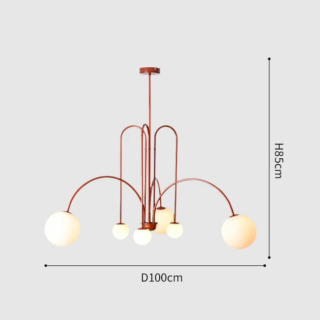 Nordic Glass Globe LED Chandelier for Modern Dining Rooms and Cafes