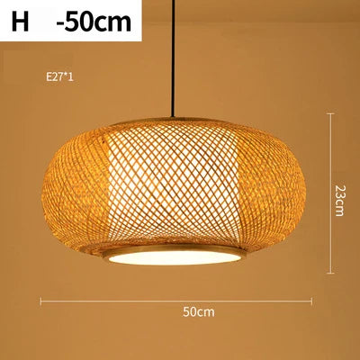 Handmade Rattan Bamboo Pendant Light for Rustic Cafes and Restaurants