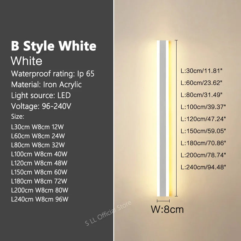 Modern Aluminum LED Wall Sconce for Outdoor Garden and Porch Lighting
