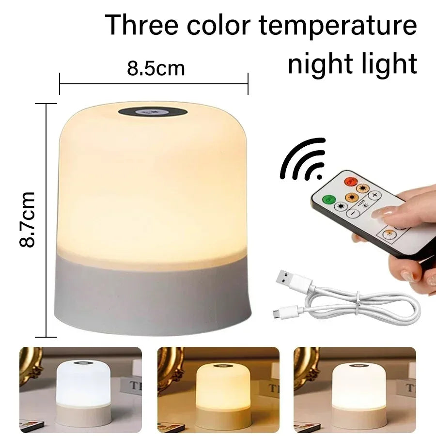 Dimmable RGB Touch Table Lamp with Remote for Bedrooms and Hotels
