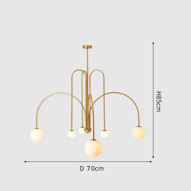 Nordic Glass Globe LED Chandelier for Modern Dining Rooms and Cafes
