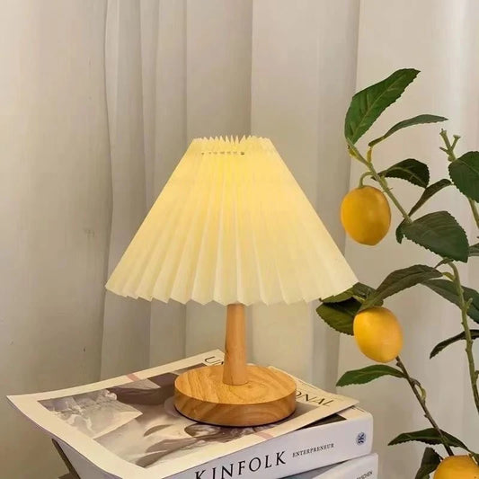 Nordic Pleated Table Lamp for Modern Bedroom and Cafe Ambiance